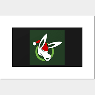 MOULE Head Logo With Santa Hat Posters and Art